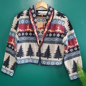 Vintage Compliments Tapestry Christmas Tree Deer S